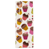 Cupcake patroon, Muffin patroon, Chocolade, Harten Wijn Cadeautas (Voorkant)