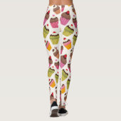 Cupcake Patroon, Muffin Patroon, Chocolade, Hartje Leggings (Achterkant)