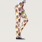 Cupcake Patroon, Muffin Patroon, Chocolade, Hartje Leggings (Rechts)