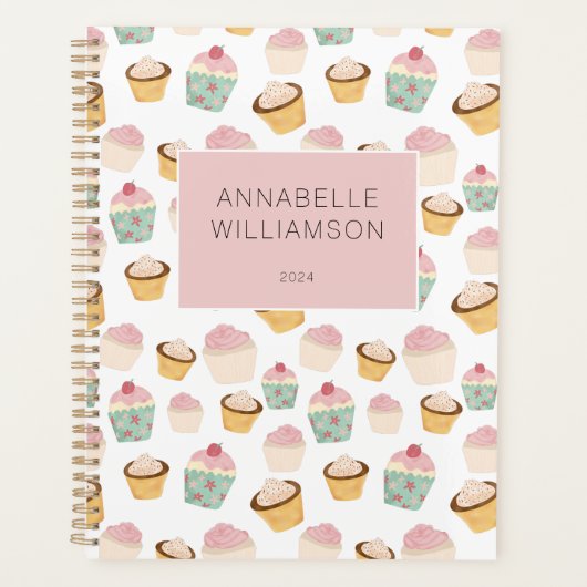 Cupcake Patroon op maat Planner (Voorkant)