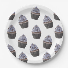 Cupcake-patroon Papieren Bordje