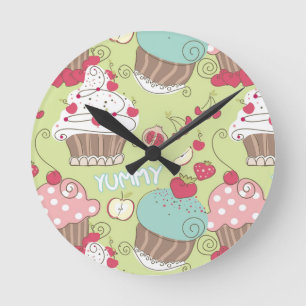 Cupcake-patroon Ronde Klok