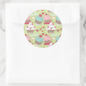 Cupcake-patroon Ronde Sticker (Tas)