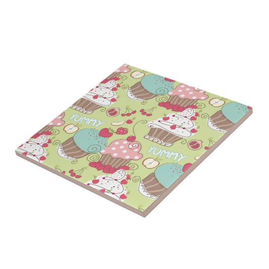 Cupcake-patroon Tegeltje (Zijkant)