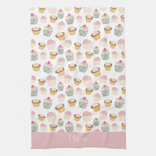 Cupcake-patroon Theedoek (Verticaal)