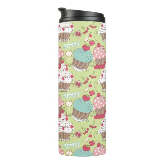 Cupcake-patroon Thermosbeker (Geroteerd rechts)
