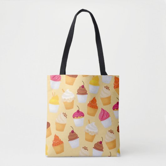 Cupcake-patroon Tote Bag (Voorkant)