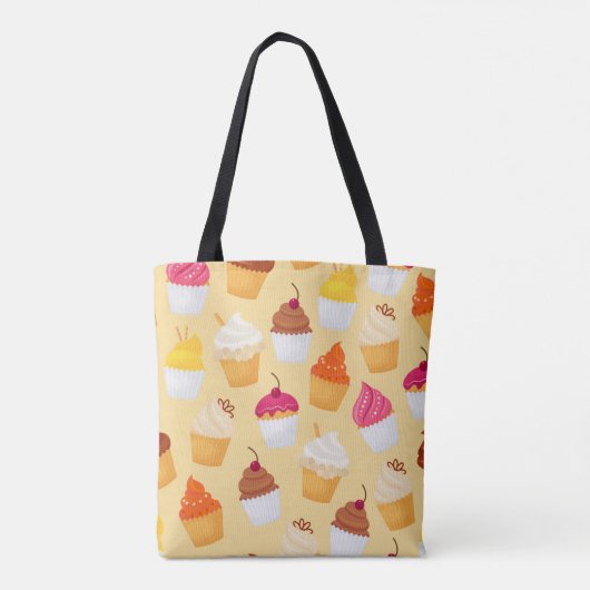 Cupcake-patroon Tote Bag (Achterkant)