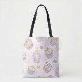 Cupcake-patroon Tote Bag (Voorkant)