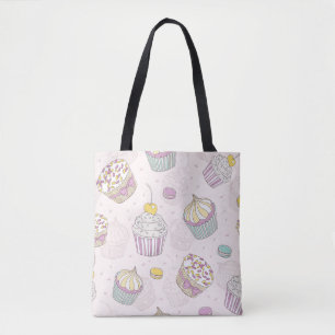 Cupcake-patroon Tote Bag