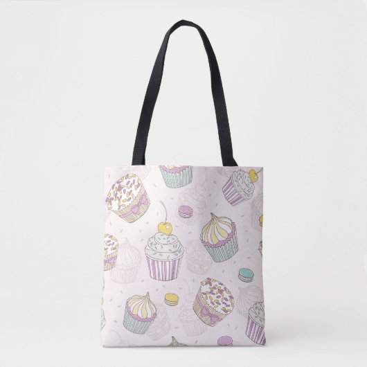 Cupcake-patroon Tote Bag (Voorkant)