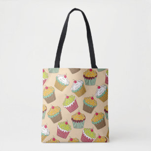 Cupcake-patroon Tote Bag