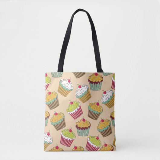 Cupcake-patroon Tote Bag (Voorkant)