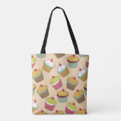 Cupcake-patroon Tote Bag (Achterkant)