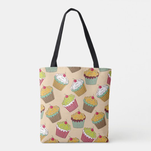 Cupcake-patroon Tote Bag (Achterkant)