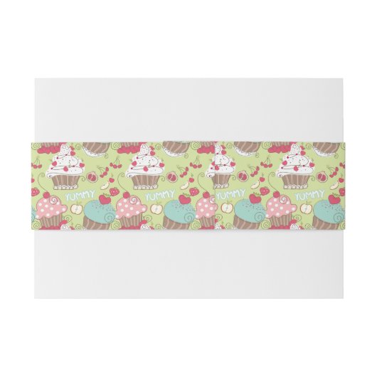 Cupcake-patroon Uitnodigingen Wikkel (Achterkant Voorbeeld)