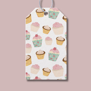 Cupcake Patroon Verjaardag Cadeaulabel