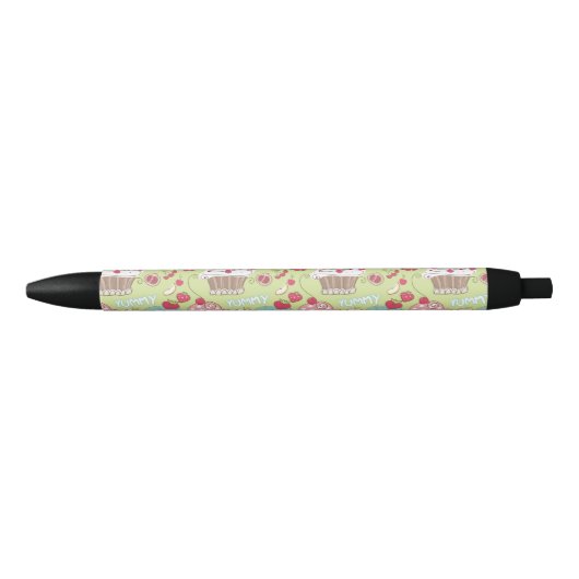 Cupcake-patroon Zwarte Inkt Pen (Voorkant)