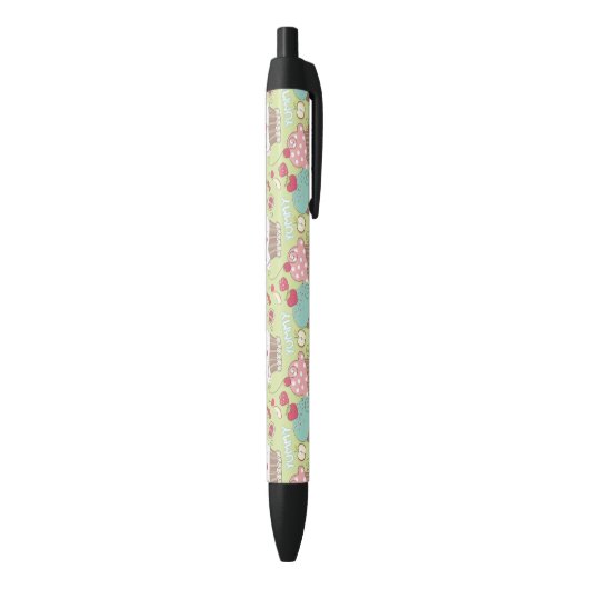 Cupcake-patroon Zwarte Inkt Pen (Achterkant (Verticaal))