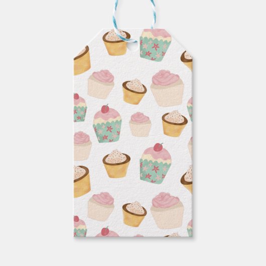 Cupcake Pattern Birthday Cadeaulabel (Voorkant)