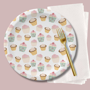 Cupcake Pattern Birthday Papieren Bordje