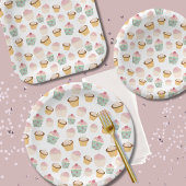 Cupcake Pattern Birthday Papieren Bordje