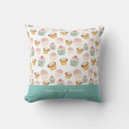 Cupcake Pattern Persoonlijke naam Kussen