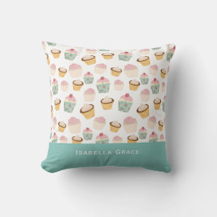 Cupcake Pattern Persoonlijke naam Kussen