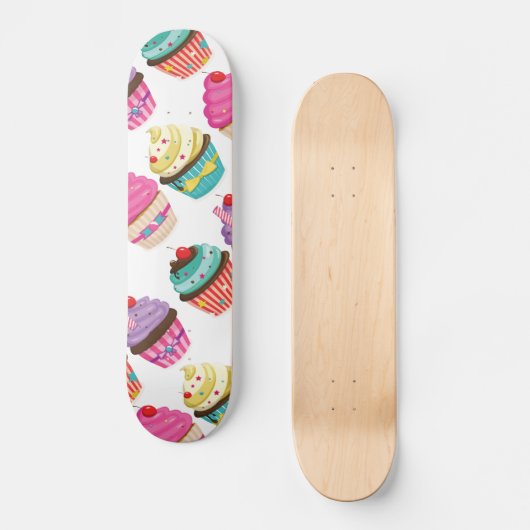 Cupcake Pattern Skateboard (Voorkant)