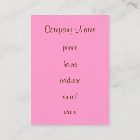 Cupcake peperkoek Visitekaartje (Achterkant)