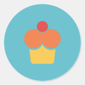 Cupcake-pictogram Ronde Sticker (Voorkant)