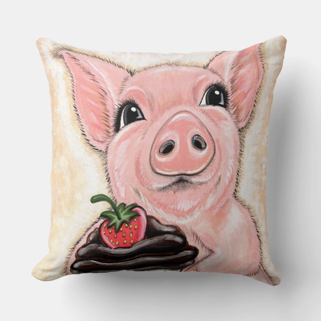 Cupcake Piggy Throw Pillow Kussen (Voorkant)