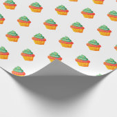 Cupcake plat ontwerp wit cadeaupapier (Hoek)