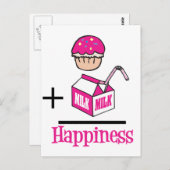Cupcake plus melkgeluk briefkaart (Voorkant / Achterkant)