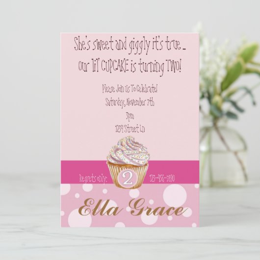 Cupcake & Polka Dots - 2e Kaart (Staand voorkant)