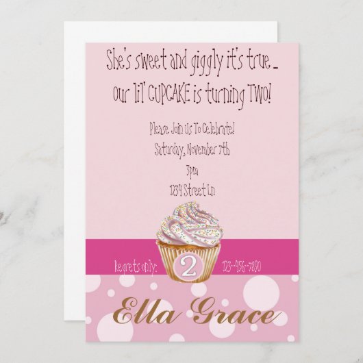 Cupcake & Polka Dots - 2e Kaart (Voorkant / Achterkant)