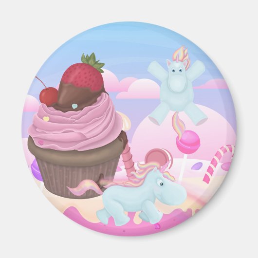 Cupcake Pooping Unicorns Magneet (Voorkant)