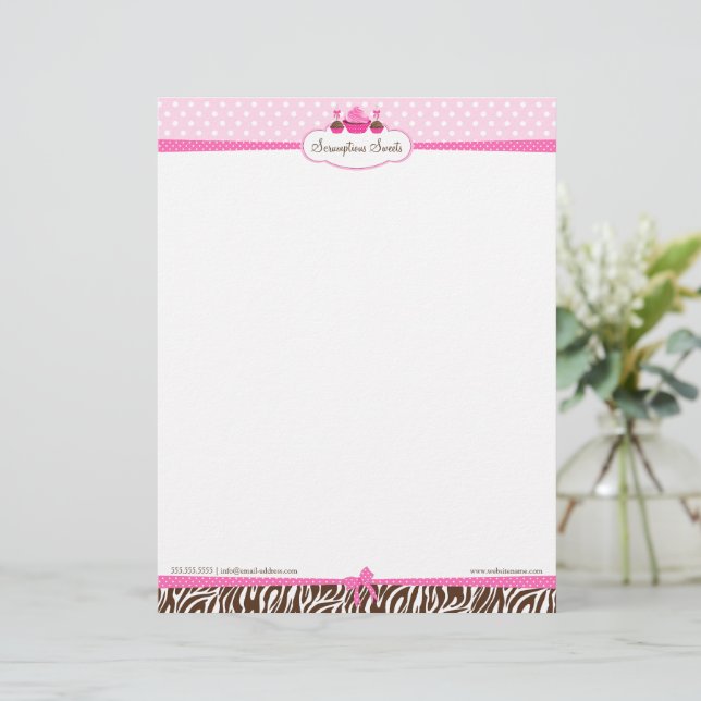 Cupcake Poppen Bakkerij Briefhoofd (Staand voorkant)