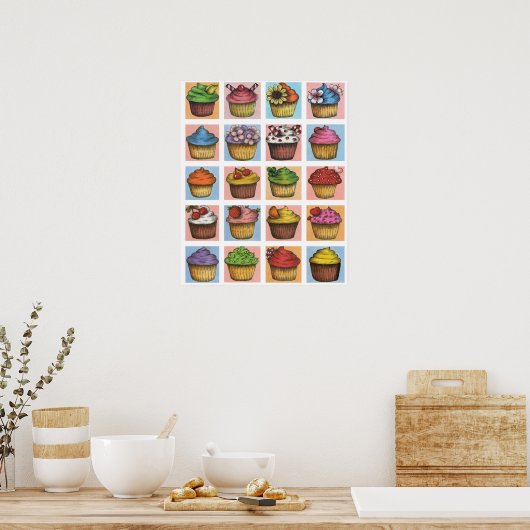 Cupcake-Poster (middelgrote schaal) Poster (Keuken)