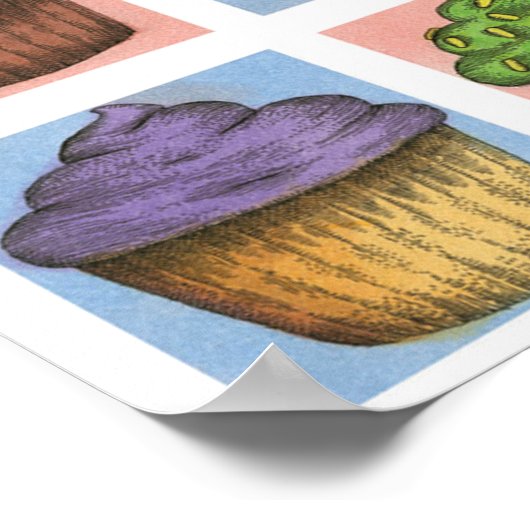 Cupcake-Poster (middelgrote schaal) Poster (Hoek)