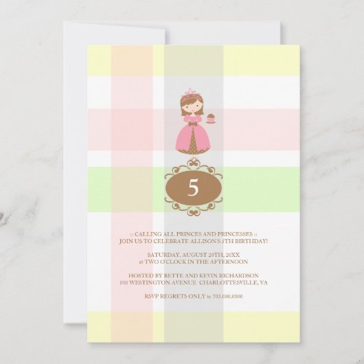 Cupcake Princess Birthday Party Kaart (Voorkant)