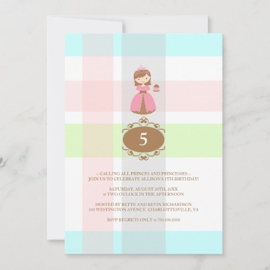 Cupcake Princess Birthday Party Kaart (Voorkant)