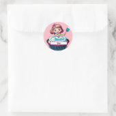 Cupcake Princess met Nametag Magnet Ronde Sticker (Tas)