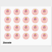Cupcake Prinses Ronde Sticker (Vel)