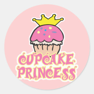 Cupcake Prinses Ronde Sticker