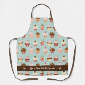 Cupcake Print Pattern op Light Blue Schort (Voorkant)