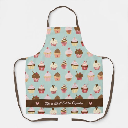 Cupcake Print Pattern op Light Blue Schort (Voorkant)