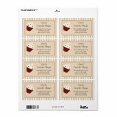Cupcake product labels, zachte mokka strepen etiket (Full Sheet)