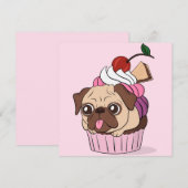 Cupcake Pug Kerstkaart (Voorkant / Achterkant)