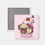 Cupcake Pug Magneet (Voorkant / Achterkant)